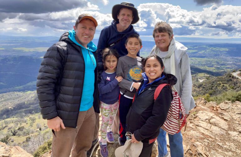 Members of the Johanson family summited Mount Diablo together on a cloudy but happy day.