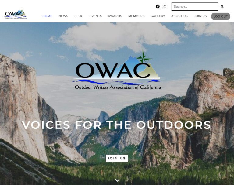 The new OWAC homepage, which will evolve over time.