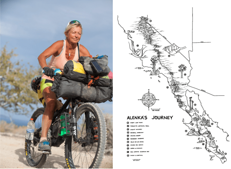 Alenka Vrecek tested herself on a 2,524-mile bike ride from Lake Tahoe into Mexico.