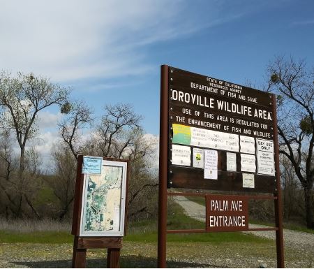 Entrance to the Oroville Wildlife Area near Highway 70