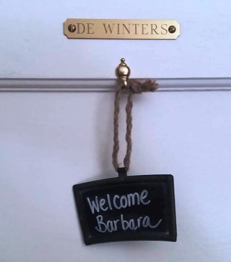 Welcome Barbara to De Winters Suite
