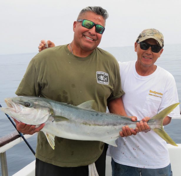 CAPTAIN RAY LAGMAY, right, worked the Cortes Bank for mossbacks like angler John JT Torres boated on WON-Toronado Charter