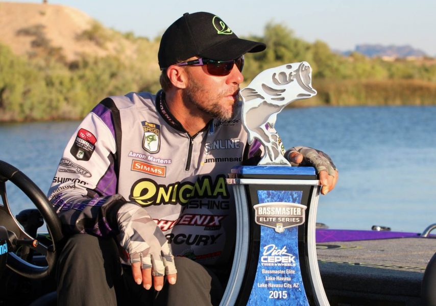 CHAMPIONSHIP IMAGINATION – Creativity, imagination and an uncanny ability to put the puzzle pieces together on the water were attributes at the forefront of Aaron Marten’s bass fishing success. This was perhaps on display more than ever at the 2015 Bassmaster Elite Lake Havasu event, where he noticed a largemouth eating a baby blackbird and shifted gears to throwing a black frog deep in the tules to imitate the bird. Sure enough it worked, well enough to win the tournament.