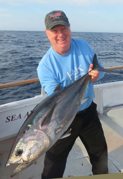 WON STAFFER BOB SEMERAU managed a limit of bluefin to 30-pounds for the 1.5-day trip aboard Sea Adventure 80